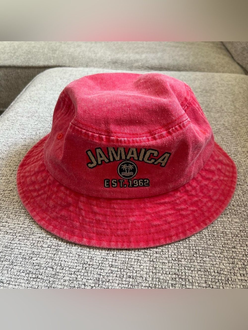 New Red Jamaica Bucket Hat - 100% Cotton
